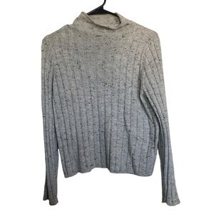 Heather gray MADEWELL cropped turtleneck